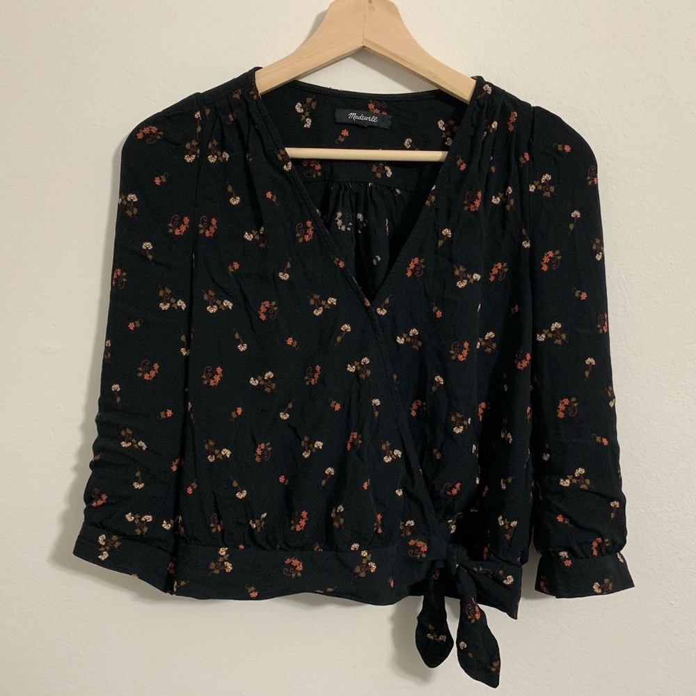 Madewell XS-S Floral Wrap Top